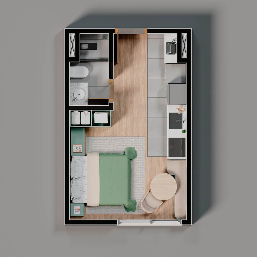 Planta Stúdio 23m²